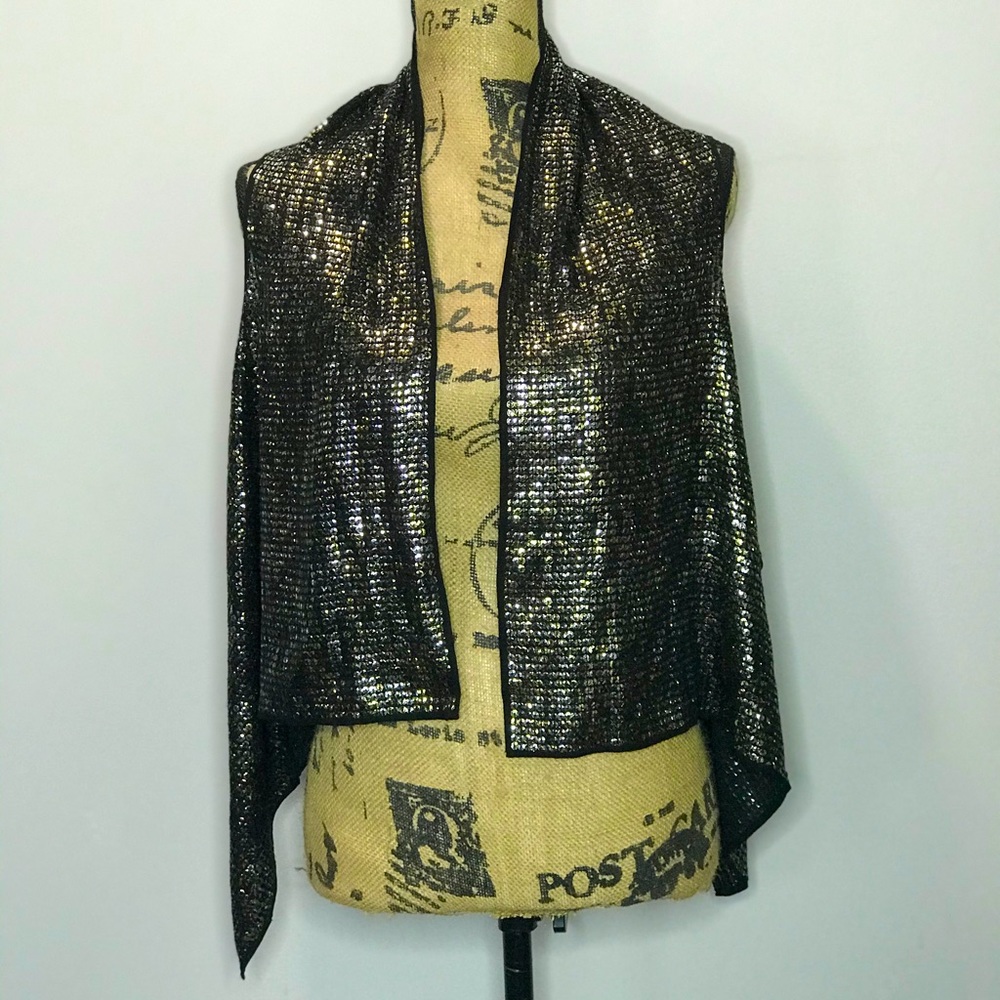 Black/Gold/Silver sequin “Zara” waistcoat